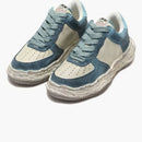 Maison Mihara Yasuhiro Wayne Og Sole Dr skóra Low Vintage Blue