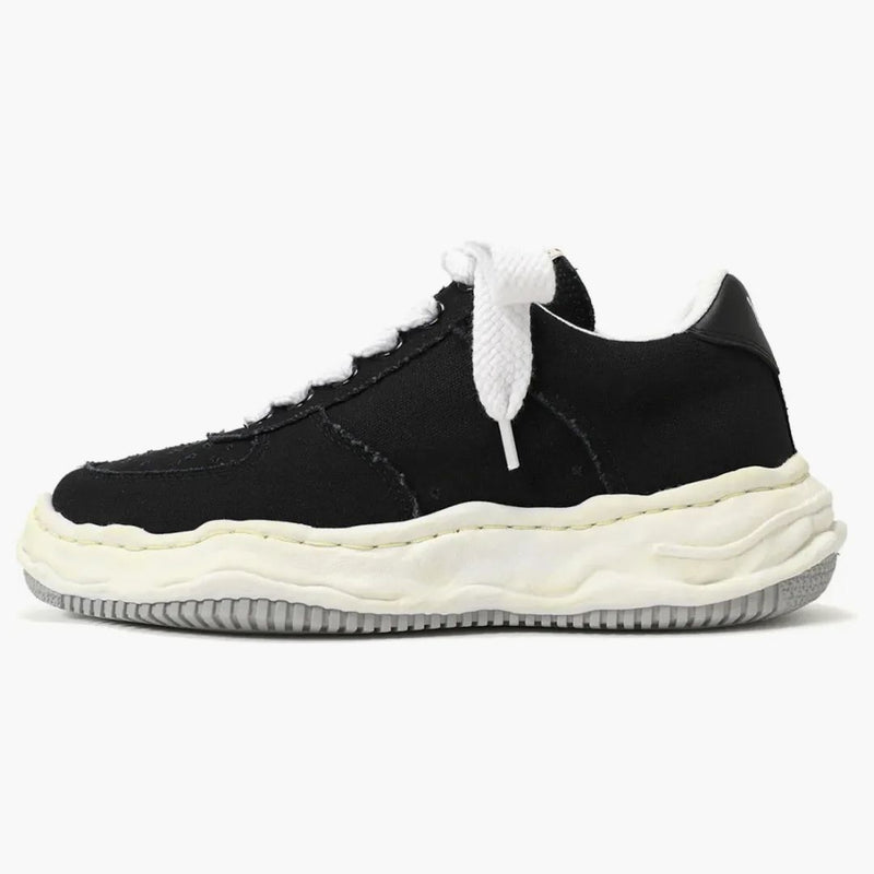 Maison Mihara Yasuhiro Wayne Og Sole Washed Canvas Low Black