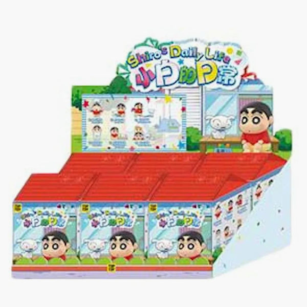 Miniso Top Toy Crayon Shinchan Shiro's Daily Life Series Figures Sealed Case (6 Blind Box)