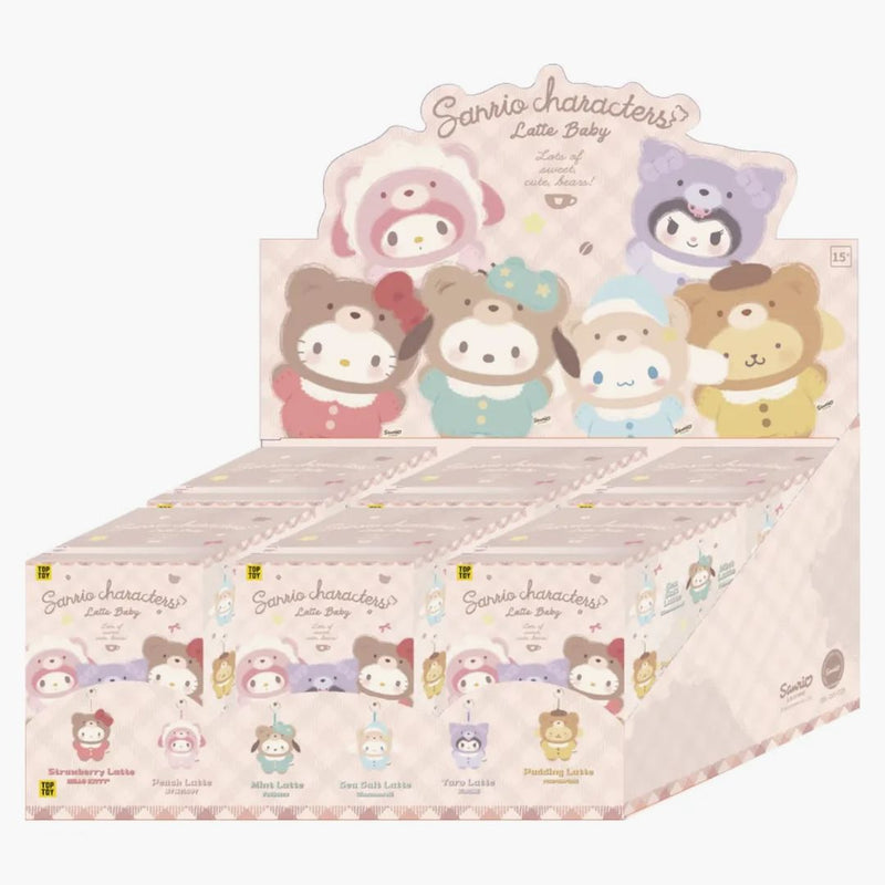 Miniso Top Toy Sanrio Latte Baby Vinyl Plush Keychains Sealed Case (6 Blind Box)