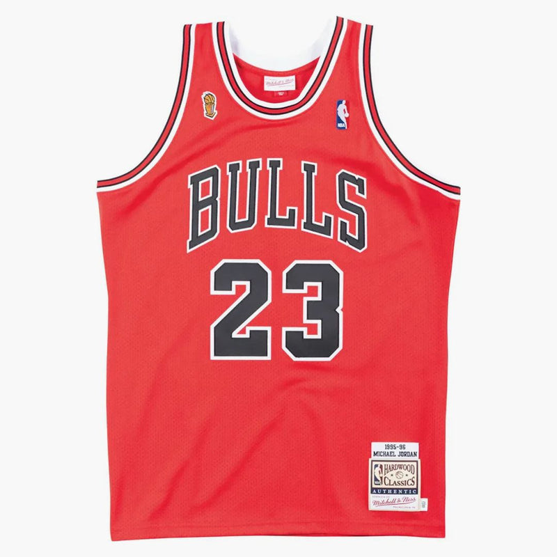 Mitchell & Ness Chicago Bulls Road Finals 1995-96 Michael Jordan Authentic Jersey Scarlet