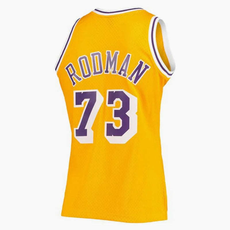 Mitchell & Ness Dennis Rodman Los Angeles Lakers 1998-99 Classici di legno duro Swingman Jersey Gold