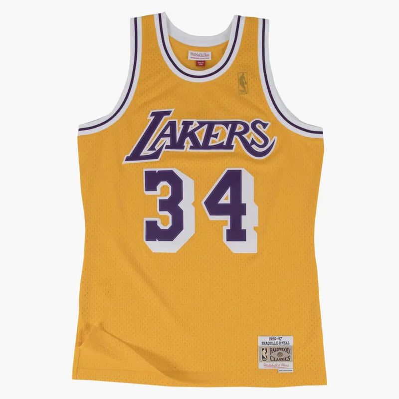 Mitchell & Ness Los Angeles Lakers Home 1996-97 Shaquille O'neal Swingman Jersey Light Gold