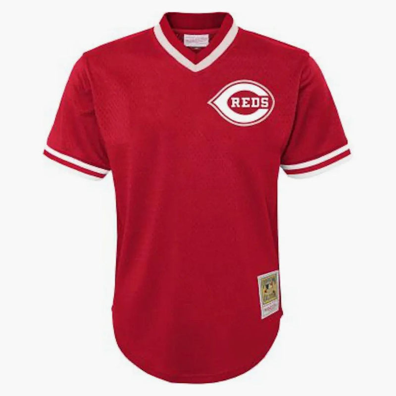 Mitchell & Ness MLB Kids Cincinnati Reds Johnny Bench 1983 Authentic Mesh BP Jersey Scarlet Red