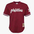 Mitchell & Ness MLB Kids Philadelphia Phillies John Kruk 1991 Authentic Mesh BP Jersey Cardinal Red