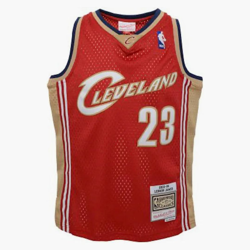Mitchell & Ness NBA Kids Cleveland Cavaliers James LeBron 2003-04 Swingman Road Jersey Red