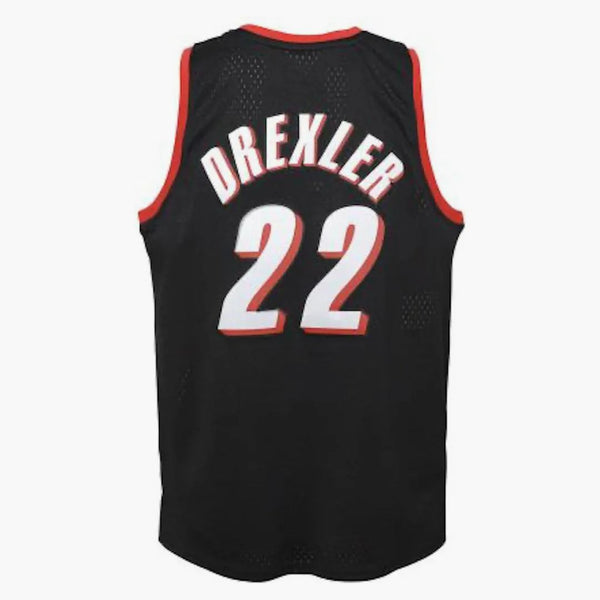 Mitchell & Ness NBA Kids Portland Trail Blazers Clyde Drexler 1991-92 Swingman Road Jersey Red