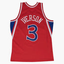 Mitchell & Ness Philadelphia 76ers Road 1996-97 Allen Iverson Swingman Jersey Scarlet