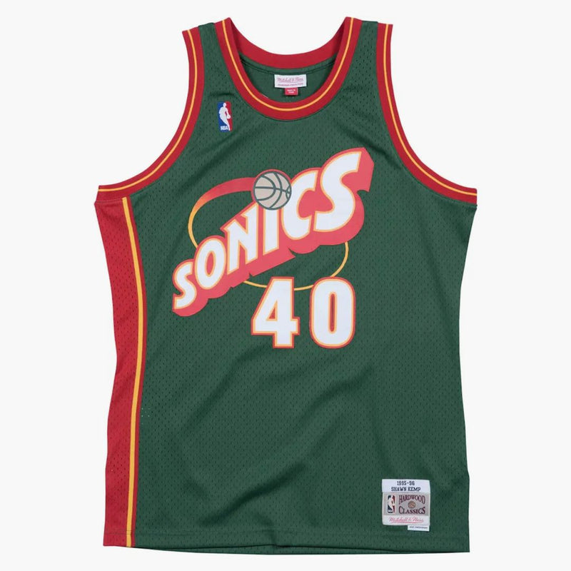 Mitchell & Ness Seattle Supersonics Road 1995-96 Shawn Kemp Swingman Jersey Dark Green