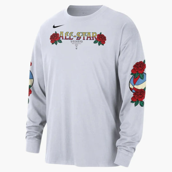 Mitchell & Ness X Nba 2025 All-star Weekend Oversized Max90 Long Sleeve T-shirt White