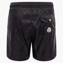 Moncler Allover Logo Swimshort Black