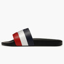 Moncler Basile Pool Slides Black Tricolour