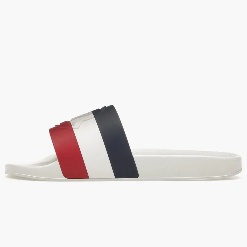 Moncler Basile Pool Slides White Tricolour