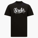 Moncler kaligrafie logo bavlněné tričko černé