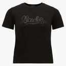 Moncler Embroidered Calligraphy Logo Cotton T-Shirt Black