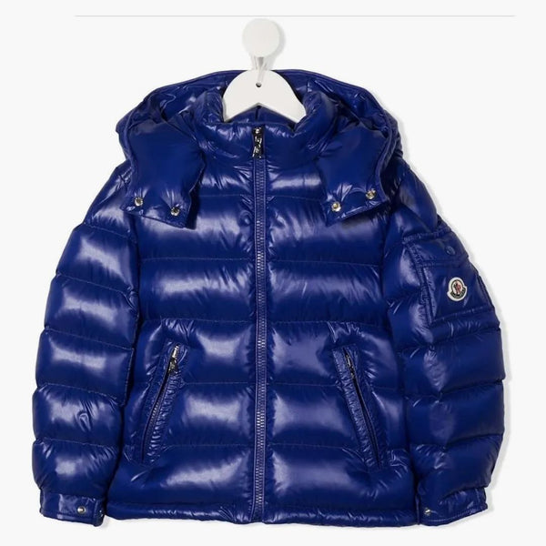 Giacca da piuma imbottita di Moncler Enfant Blu reale