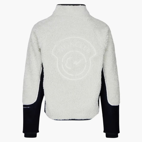 Moncler Frgmt Hiroshi Fujiwara Logo Zip-up Fleece Cardigan Off White/Black