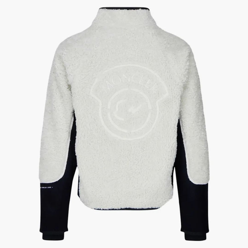 Moncler Frgmt Hiroshi Fujiwara Logo zip-upa polar Cardigan Off White/Black