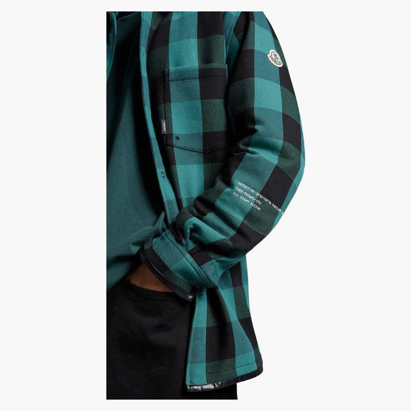 Moncler Hiroshi Fujiwara x Fragment Simmon Down Shacket Green Black Check