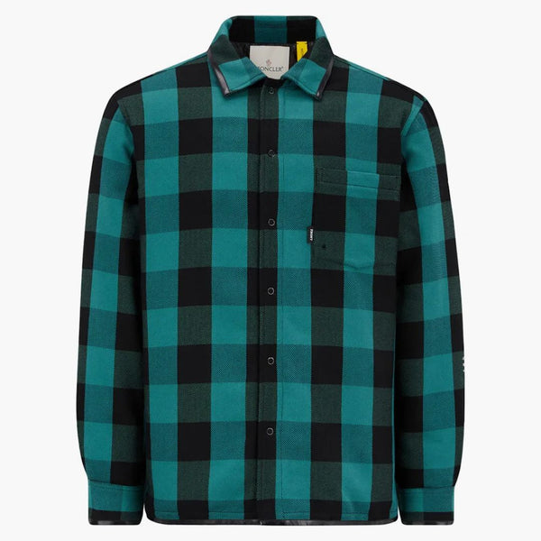 Moncler Hiroshi Fujiwara X Fragment Simmon Down Shacket Green Black Check