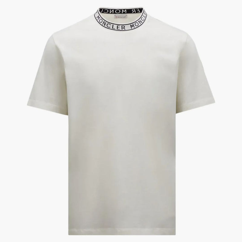 Moncler Logo Collar T-shirt Off White