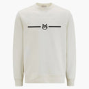 Moncler Logo Matte Monogram Accents Crewneck Sweatshirt Off White