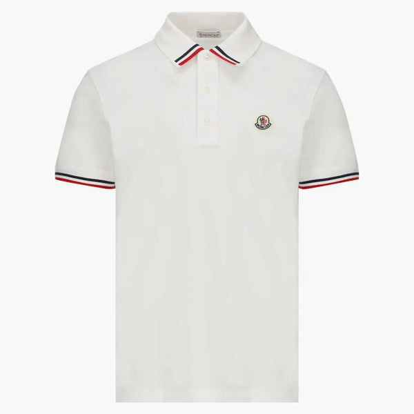 Moncler Logo Patch Short-sleeved Polo Shirt White