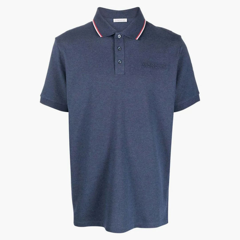 Moncler Logo Poloshirt Navy Blue