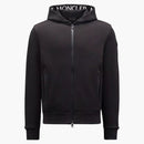 Moncler Logo Zip-Up Hoodie Black