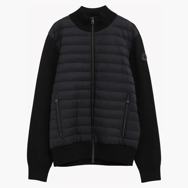 Moncler wyściełany bawełniany bawełniany swetra zip-up 999
