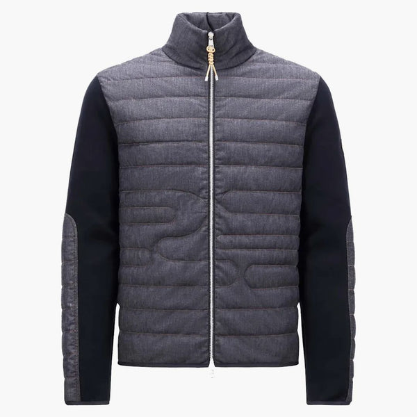 Moncler wyściełany węża pikowana jeansowa dżinsowa granatowa niebieska