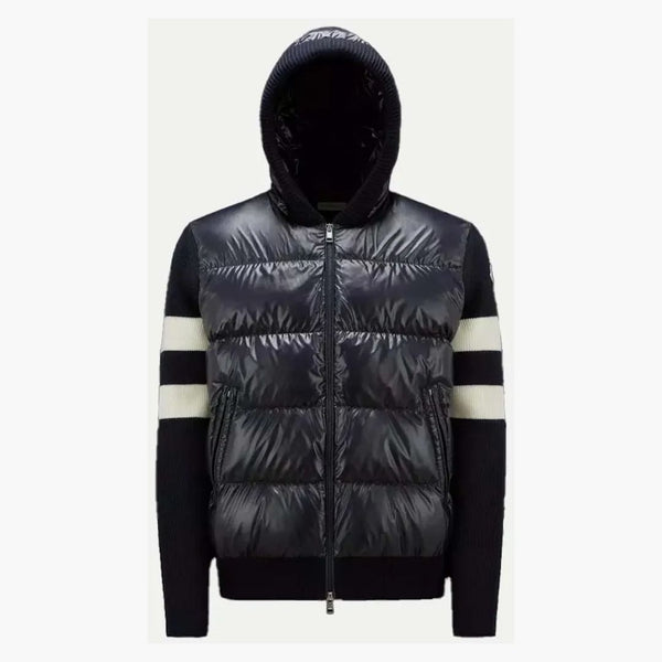 Moncler wyściełany wełniany kardigan Night Blue