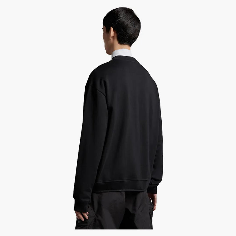 Moncler Reflective Logo Print Crewneck Sweatshirt Black/Black