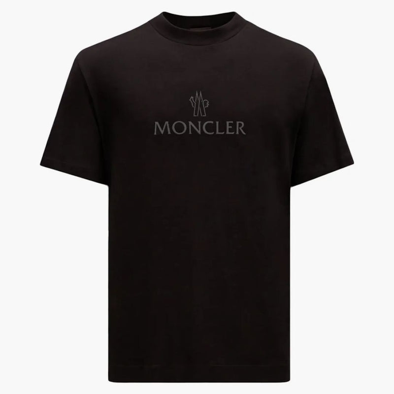 Moncler Reflective Logo Print T-Shirt Black/Dark Gray