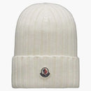 Moncler Ribbed Knit Beanie White