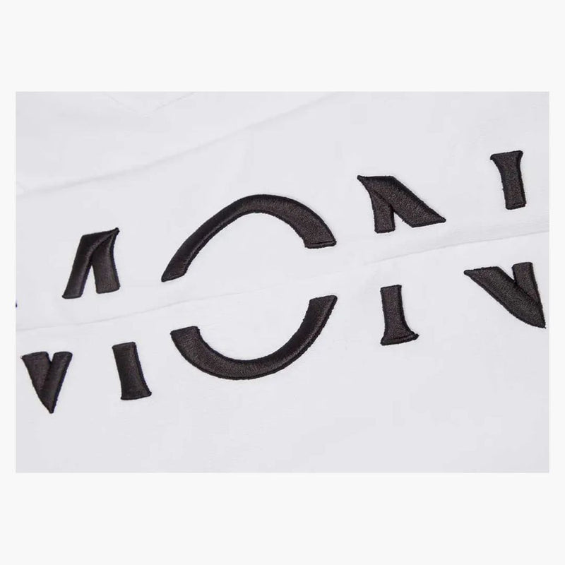 Moncler podzielone haftowane logo spodnie dresowe białe