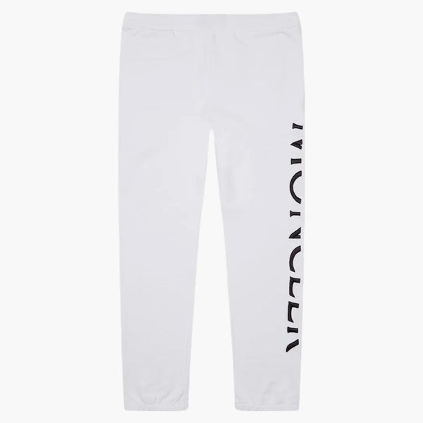 Moncler podzielone haftowane logo spodnie dresowe białe