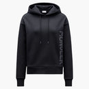 Moncler Women's Metallic Spray Effect Logo Print Hoodie Black