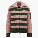 Moncler Women's Turtleneck Cardigan de dos tonos rosa rosa/verde