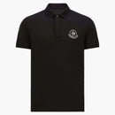 Moncler Year of the Snake Patch Cotton Piquet Polo Shirt Black