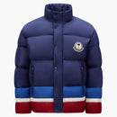 Moncler X Palm Angels Denneny Short Down Jacket Blue/burgundy/white