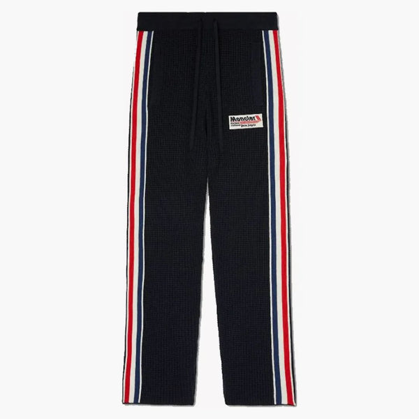 Moncler X Palm Angels Knit Racing Pants Navy Blue/white