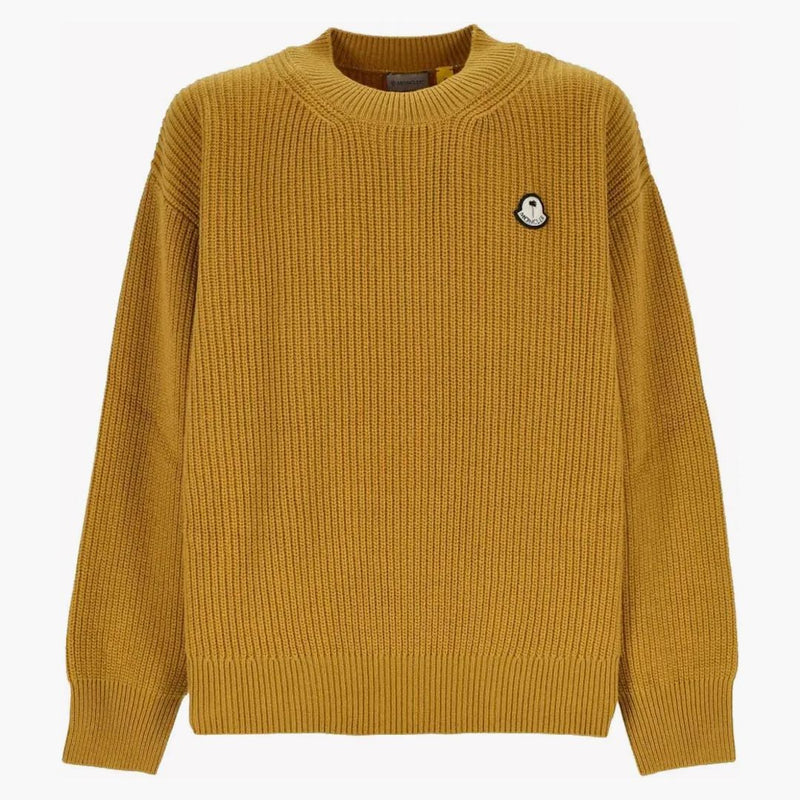 Moncler X Palm Angels Logo Patch Crewneck Jumper Orange