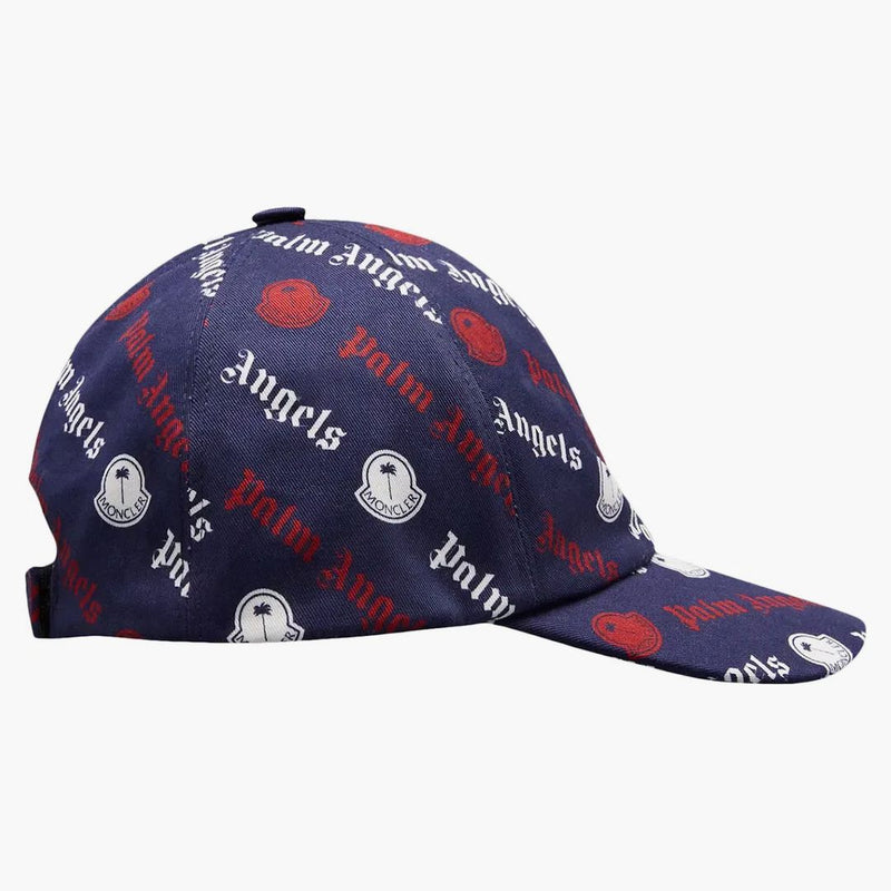 Moncler X Palm Angels Logo Print Baseball Cap Blue/black/white