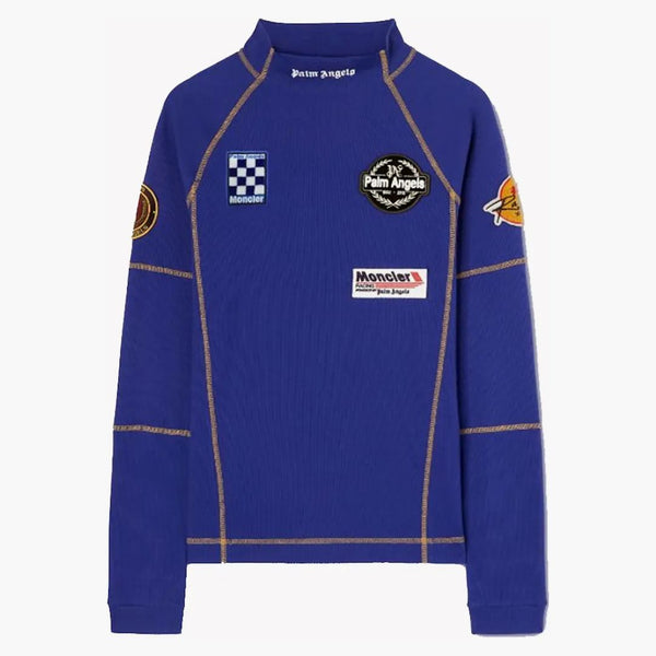 Moncler X Palm Angels Long Sleeves Racing T-shirt Blue/white