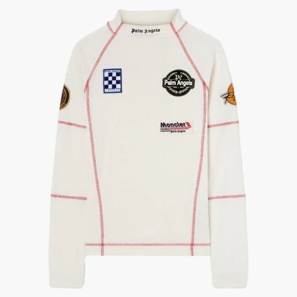 Moncler X Palm Angels Long Sleeves Racing T-shirt White/black