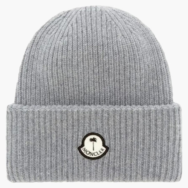 Moncler X Palm Angels Ribbed Beanie Grey/white