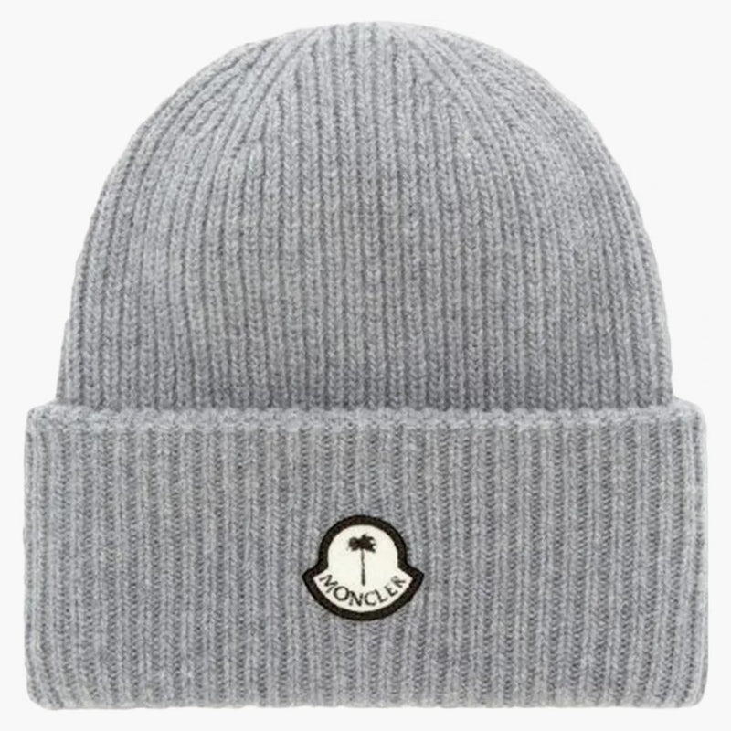 Moncler X Palm Angels Ribbed Beanie Grey/white