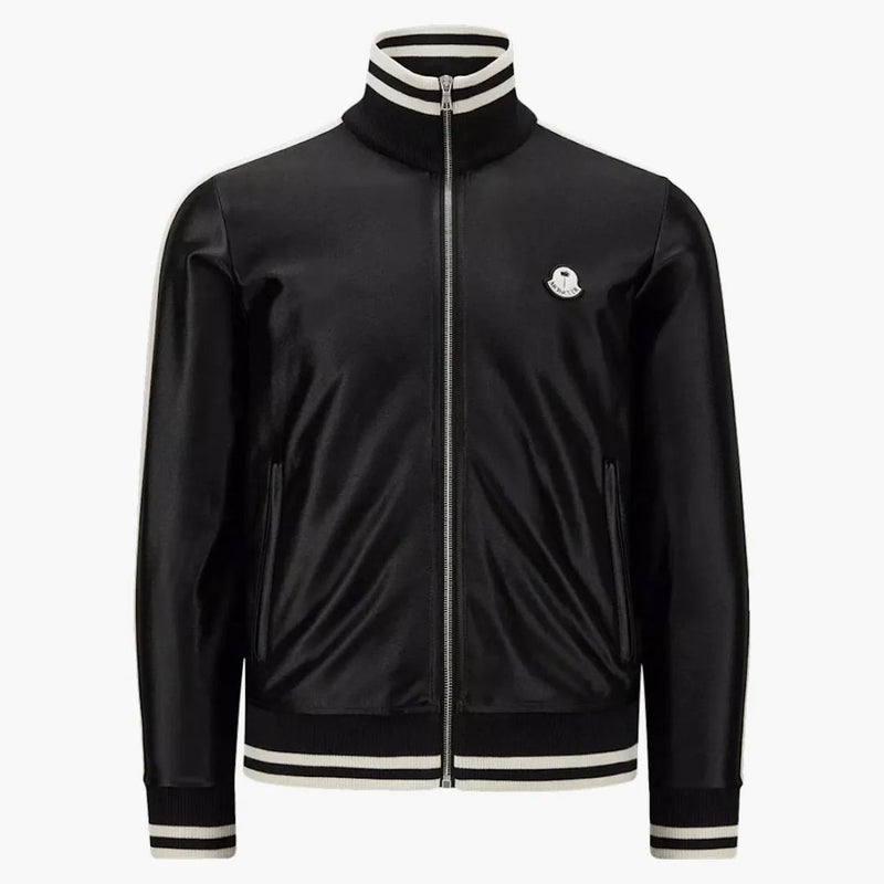 Moncler X Palm Angels Shiny Zip-up Sweatshirt Black