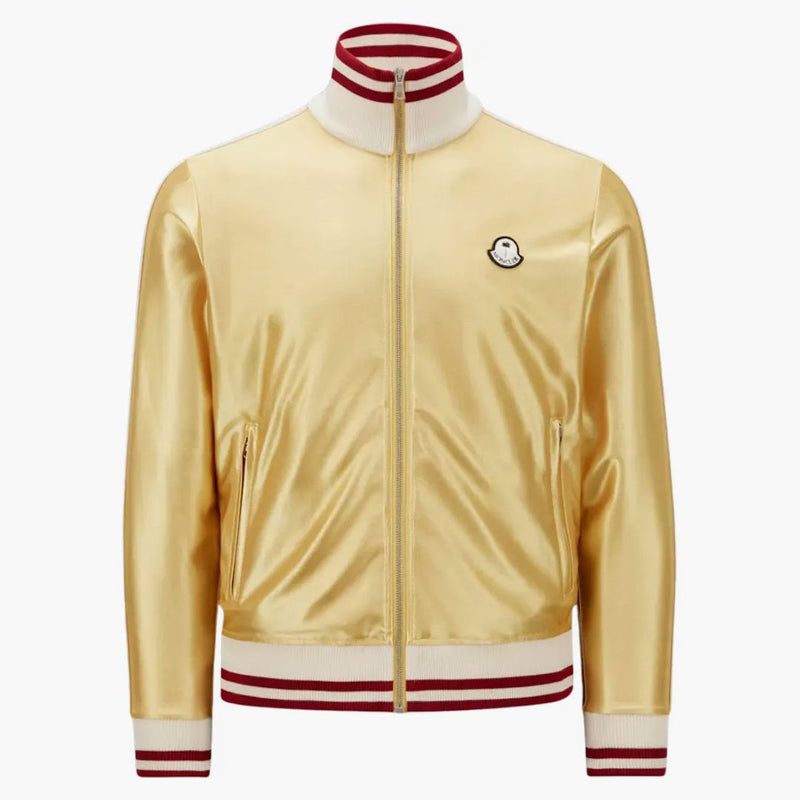 Moncler X Palm Angels Shiny Zip-up Sweatshirt Light Yellow